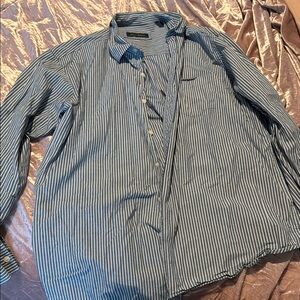 Club Room Large Men's Blue Striped Shirt